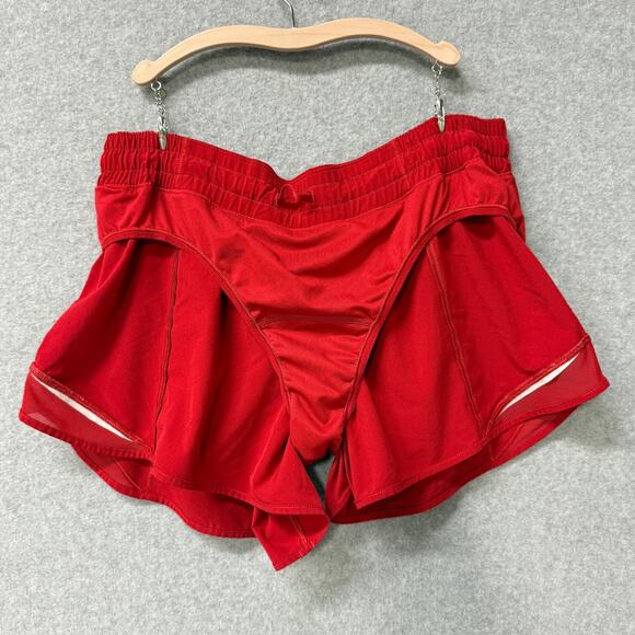 Lululemon Hotty Hot Low-Rise Lined Athletic Running Shorts 4" Dark Red Size 12 - Picture 4 of 7